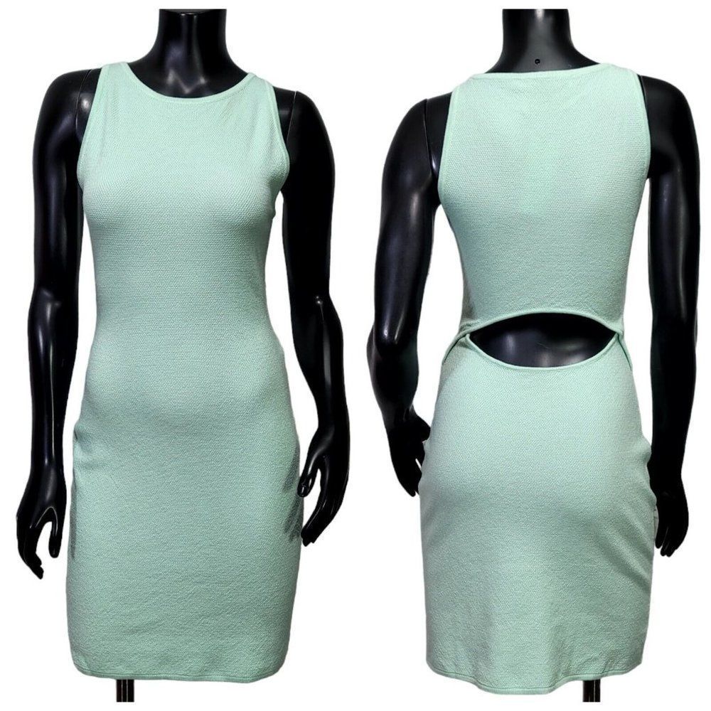 Victor Glemaud Womens S‎ Mint Green Wool Silk Cashmere Mini Dress Cut Out Back